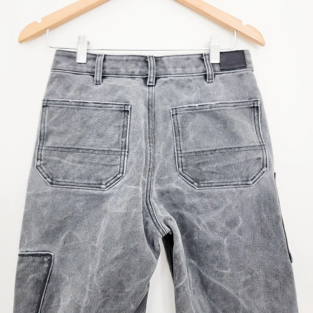 Acne Studios Palma Patch Canvas Work Pants in Carbon Grey XXS 28